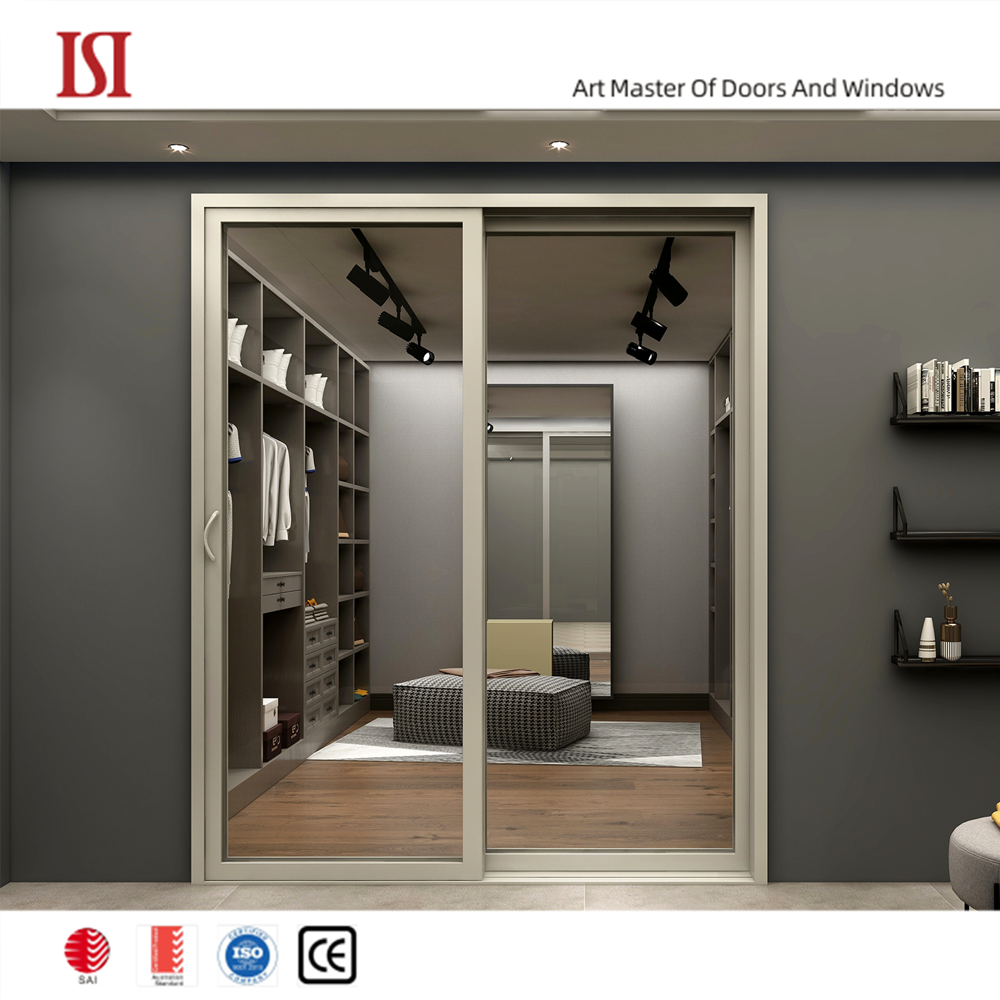 Top Brand Customized Aluminum Sliding Glass Doors Double Glazed Tempered Glass Energy Efficient Modern Design For Bedroom Use
