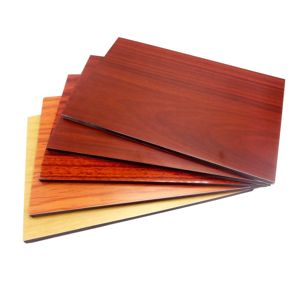 Modern Waterproof 3mm Apartment Kitchen Cabinet Door ACP Anti-static Fireproof Aluminum Composite Panel Wood Grain Board