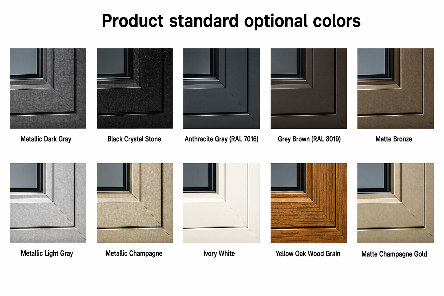 European Hurricane-resistant High-impact Black Aluminum Alloy Slim Aluminum Doors and windows Casement windows
