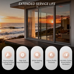 OUNA Soundproof Hurricane Impact Aluminum Sliding Door