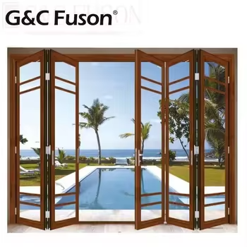 Wholesale New Products 10 Years Warranty Wholesale Exterior Patio Black Folding Aluminum Frame Glass Stack Bifold Door
