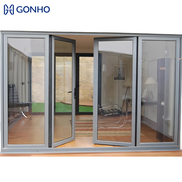 North American Hot Sale Modern Exterior Double Glazed Commercial French Push-Pull Doors Fiberglass Screen Aluminum Windows Doors