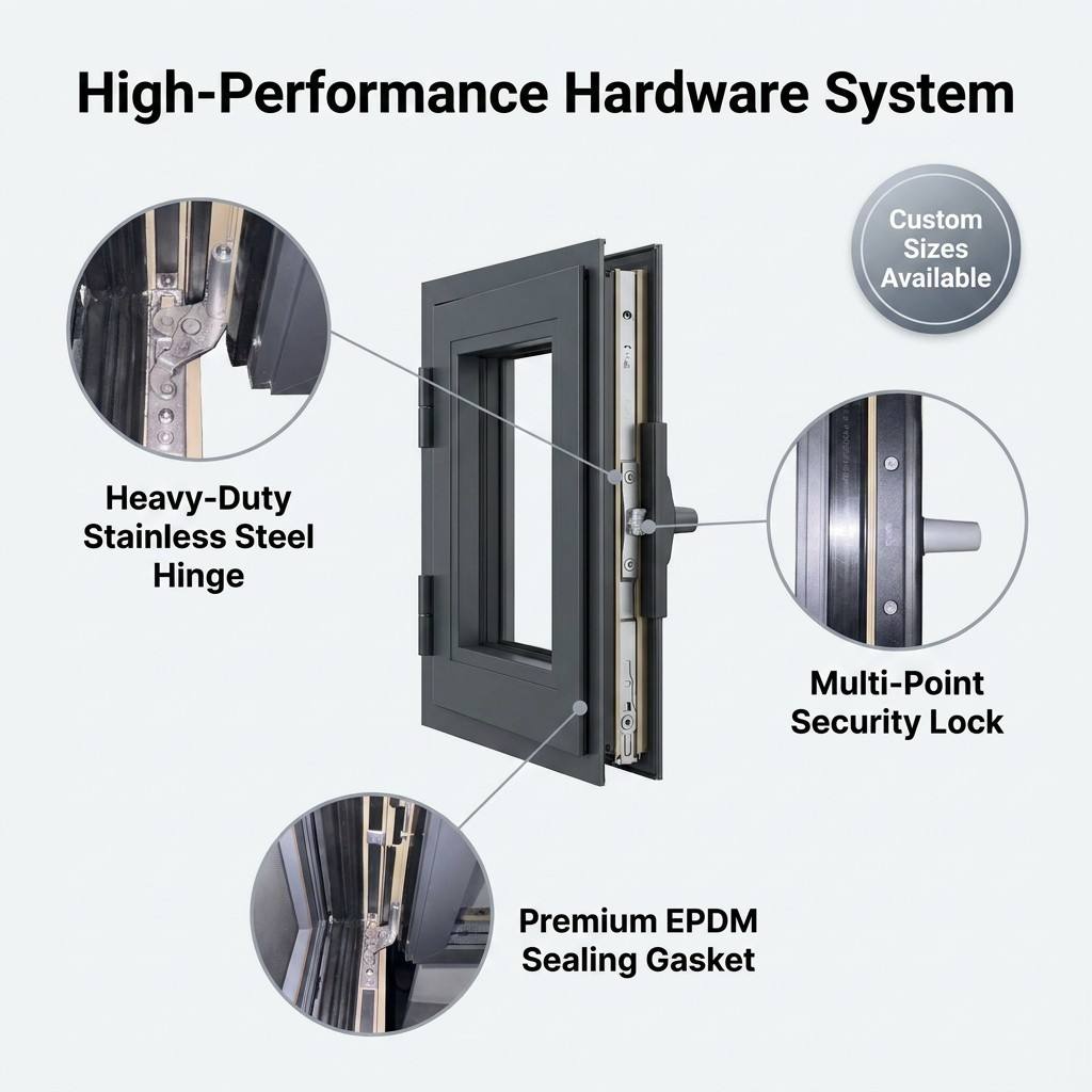 Aluminium Tilt and Turn Casement Windows with Insect Screen for European Residential Projects Custom Size OEM ODM CE Certified
