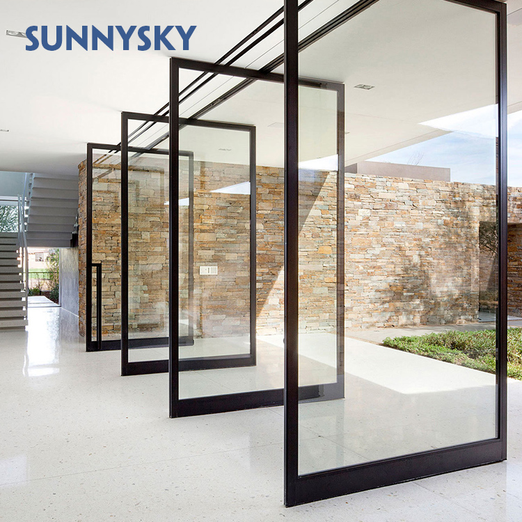 Sunnysky Building House Entrance Swing Door Villa Aluminum Casement Door With Mosquito