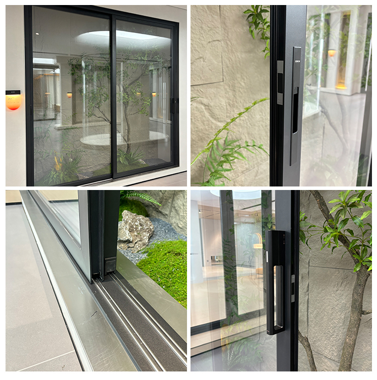 USA Exterior Slim Frame Balcony Interior Sliding Door Waterproof Soundproof Double Glass Living Room Aluminium Sliding Doors