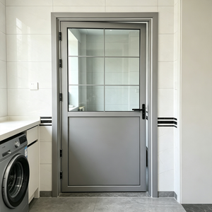 High Quality Minimalist Narrow Frame Half Glass Panel Aluminum Alloy Interior Door