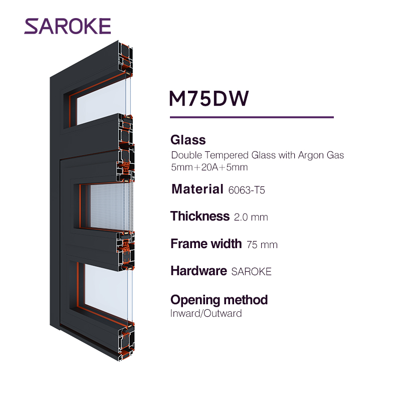 American Standard House Black Metal Patio Exterior Thermal Break Aluminum Doors and windows