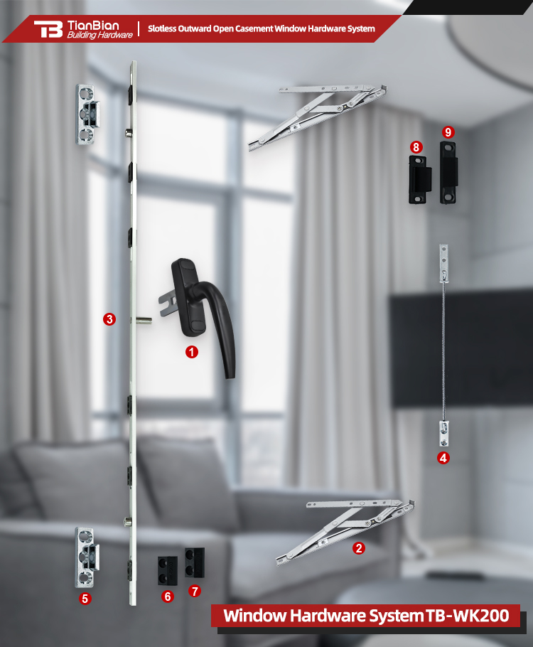 TB-WK200 Top Sale Windows And Doors Aluminum Window Tilt And Turn Window Hinges Aluminum Tilt And Turn Window Hardware System