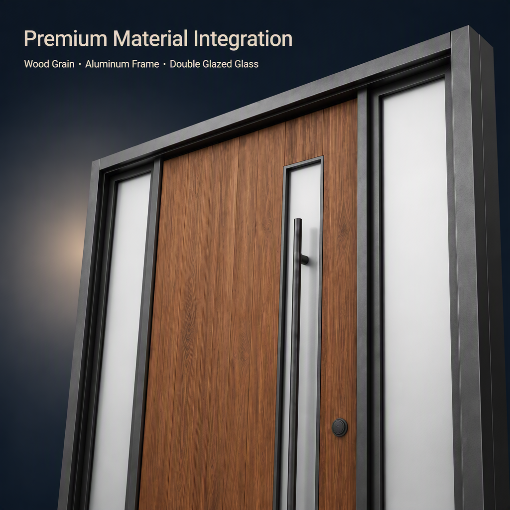 CE Certified Aluminum Clad Wood Pivot Door Solid Core Thermal Break Exterior Entry Door for Modern Villa