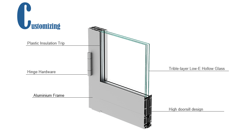 AS 2047 NFRC Standard Aluminum Louver Hinged Door