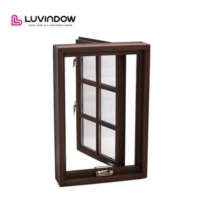 Weather Resistant Aluminum Clad Wood Windows Heat Insulated Crank Casement