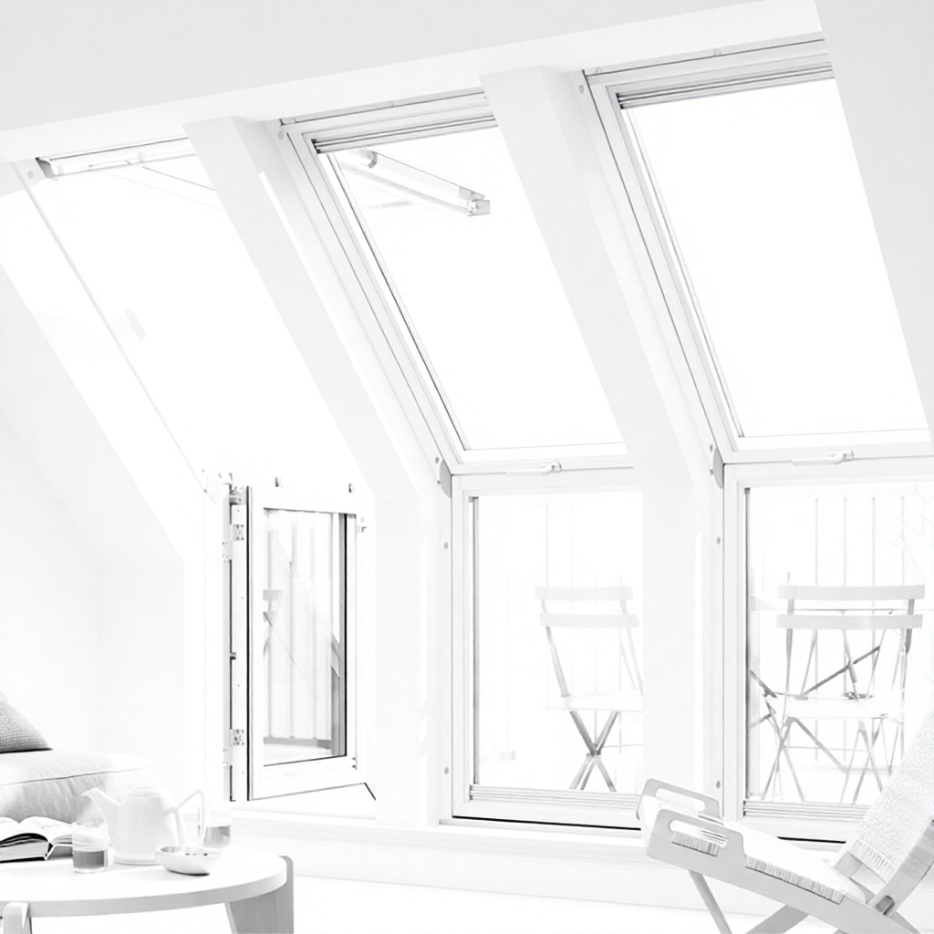 Lolands Modern Aluminum Folding Roof Window Glazed Pivot Rooflight Dormer for Balcony Attic