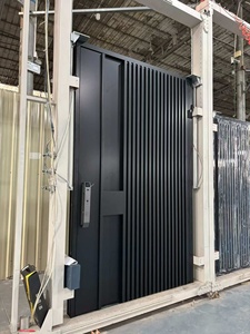 2026 New Aluminum Metal Front Door With Large Tempered Glass