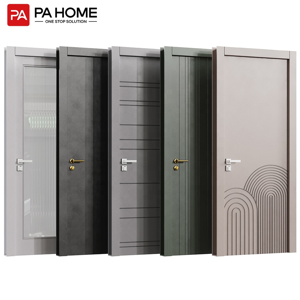 PA Design Minimalist Aluminum Wooden Interior Doors For Hotel Bedrooms Villas Project