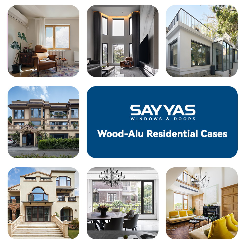 Sayyas Windows F120 Luxury European Style Soundproof Triple Glazed Tilt and Turn Window Aluminum Clad Wood Window