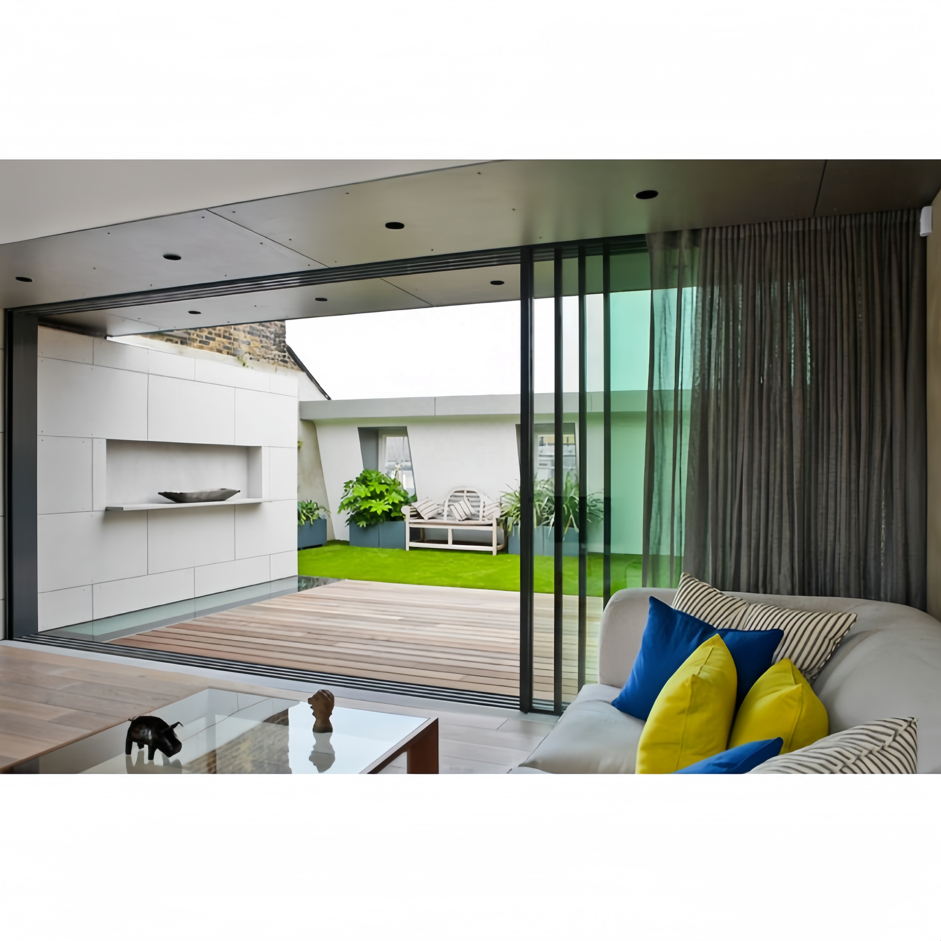 Customized Large Aluminum Sliding Door Narrow Slim Double Triple Glass for Living Room Interior Partition Aluminium Manual