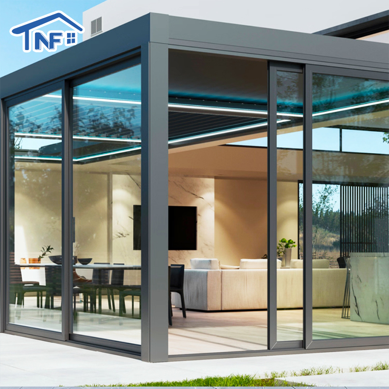 Modern Glass Sliding Door Soundproof Slim Frame Tempered Glass Exterior Aluminum Patio Sliding Doors for Houses