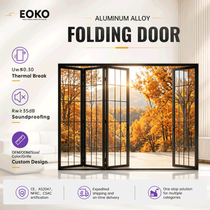 EOKO 8 Panel Wide Span Aluminum Bi-Fold Door for Restaurant Commercial Storefront