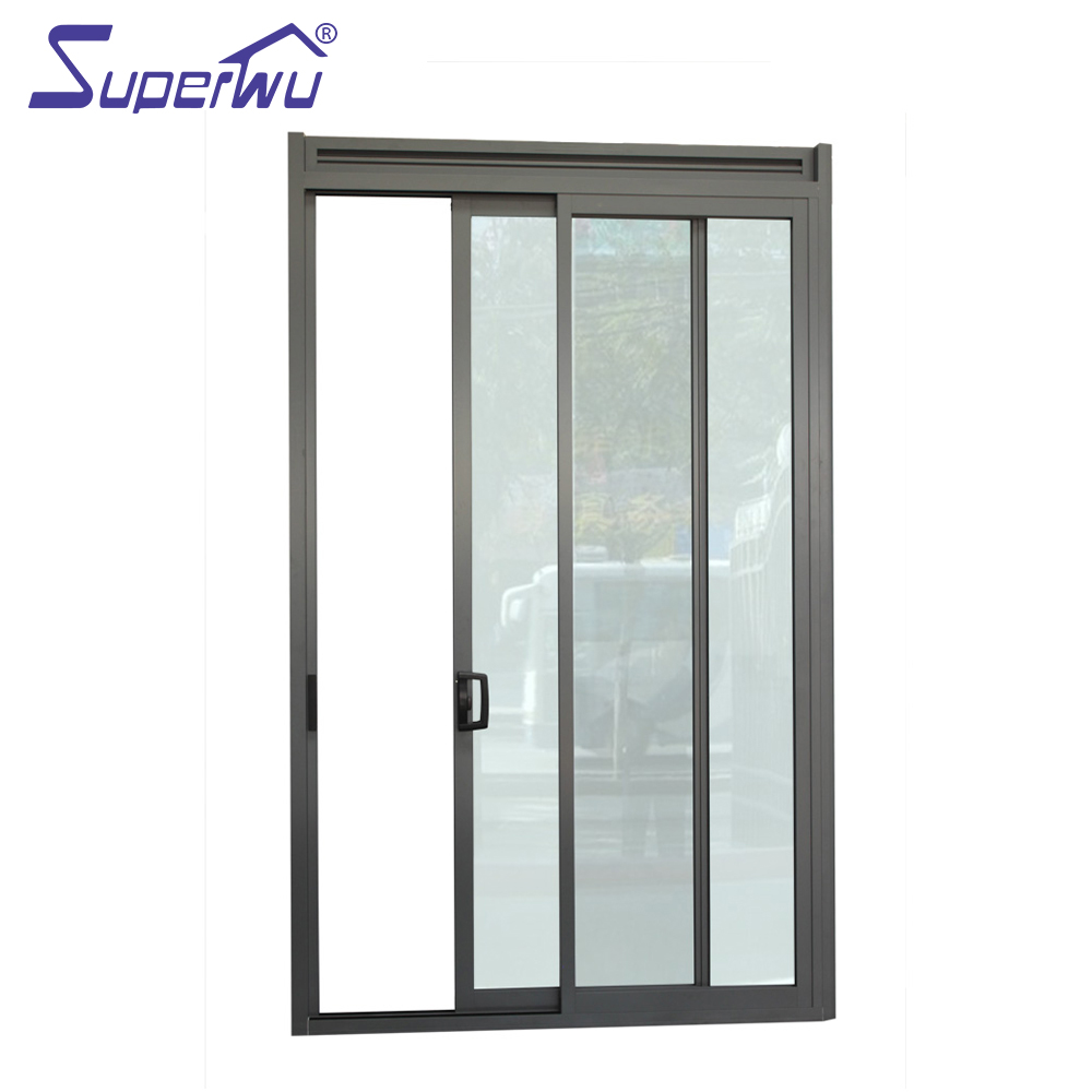 SUPERWU NFRC Standard Modern Architectural Design Aluminium Sliding Doors Double Glazed With Louver