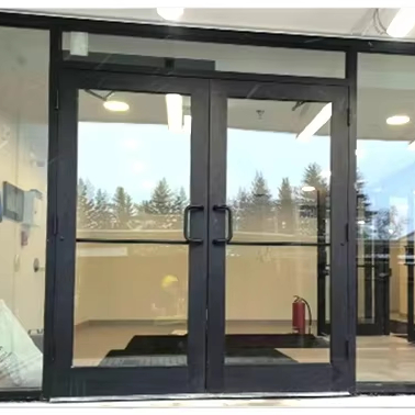 CHANGYI Aluminium Storefront Door Aluminum Kfc Door Commercial Swing Store Front Door
