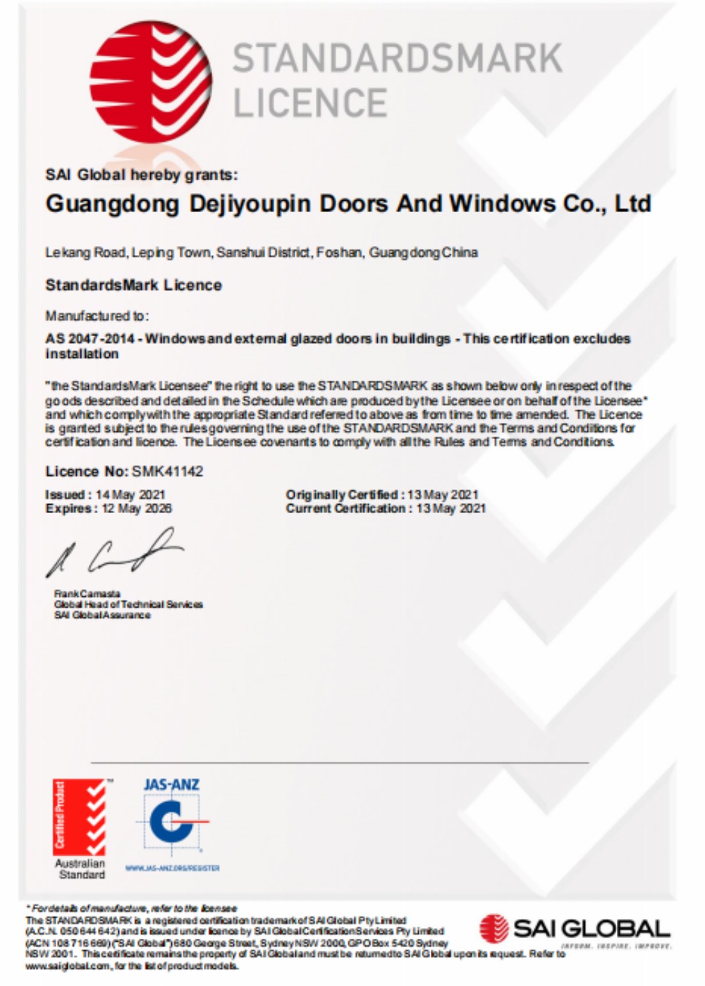 CE Standard Performance Compliance