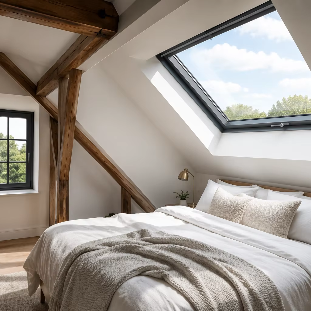 Manual Pitched Roof Skylight | Top-Hung Attic Window | Thermal Break Aluminum Frame | Double Glazed Low-E Glass