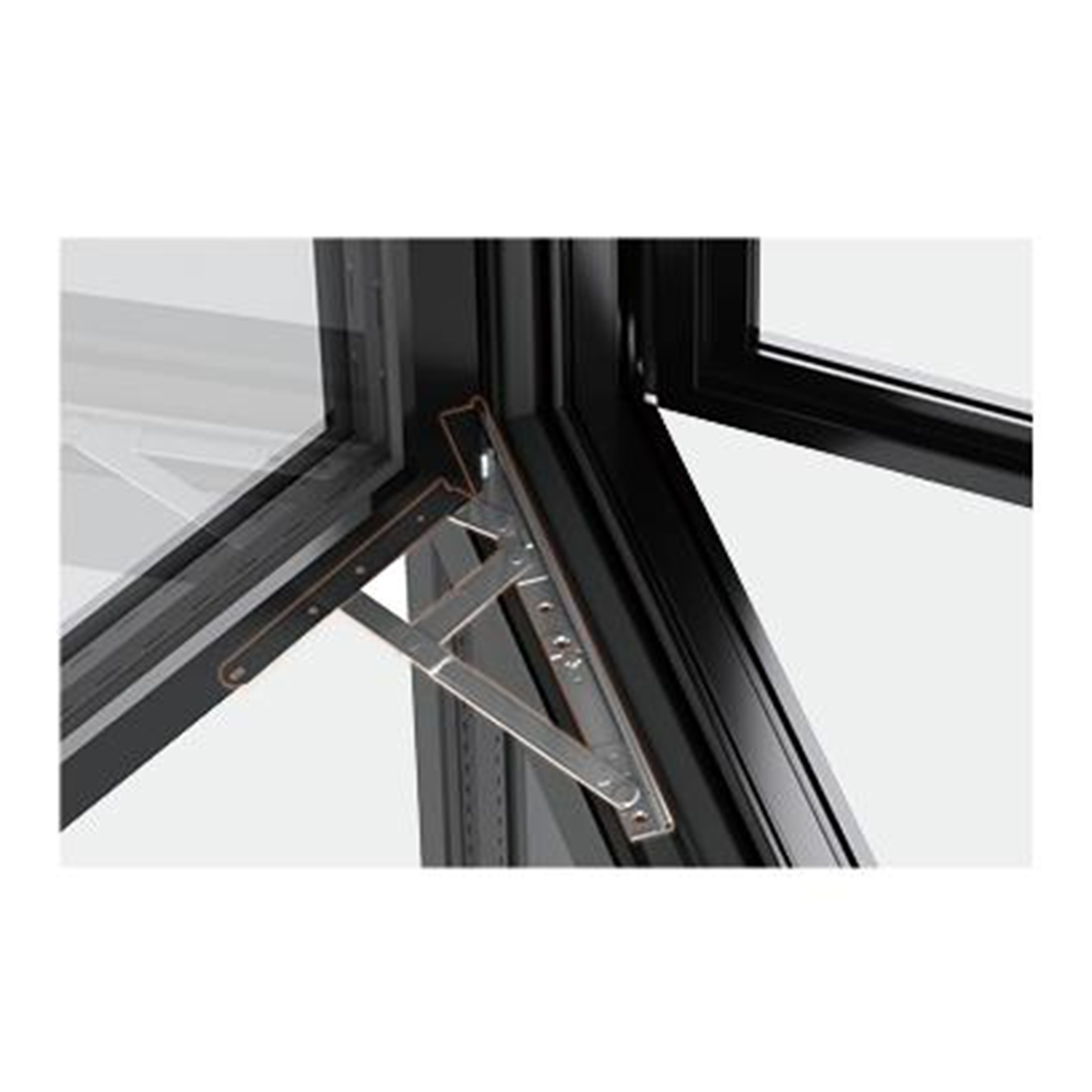 Modern Flush Aluminum Alloy Casement Window Powder Coated Double Tempered Glass Swing Energy Star Qualified Factory Villa Hotel