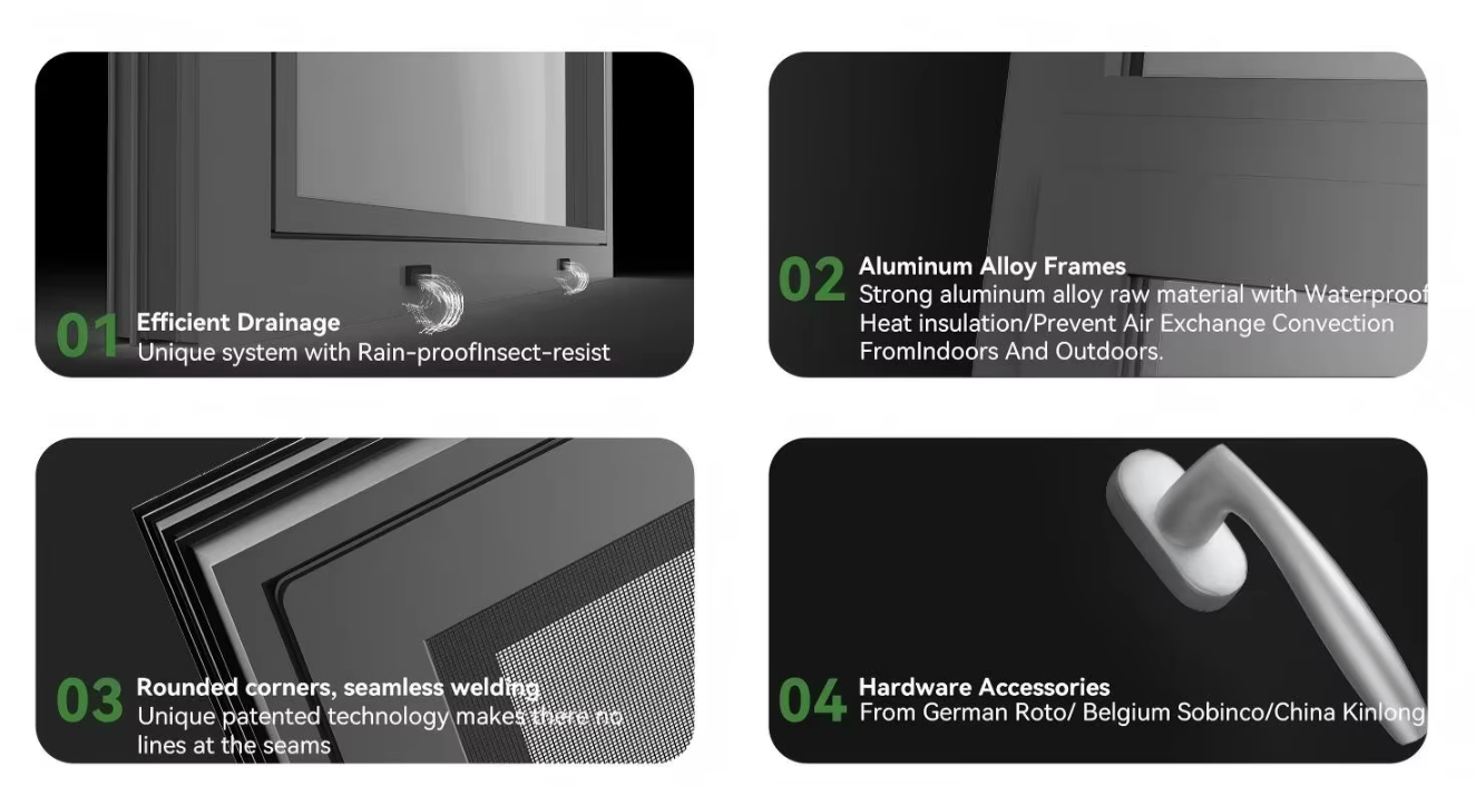 Graceful French Aluminum Door With Standard Frame Structure Delivers Elegant Look and Stable Performance