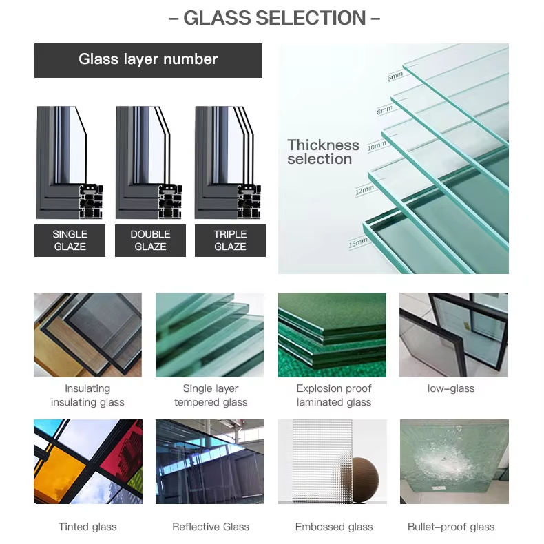 Factory Quality Popular Appearance Aluminum Glass Door Soundproof Double-Layer Glass Interior Door Frameless Aluminum French