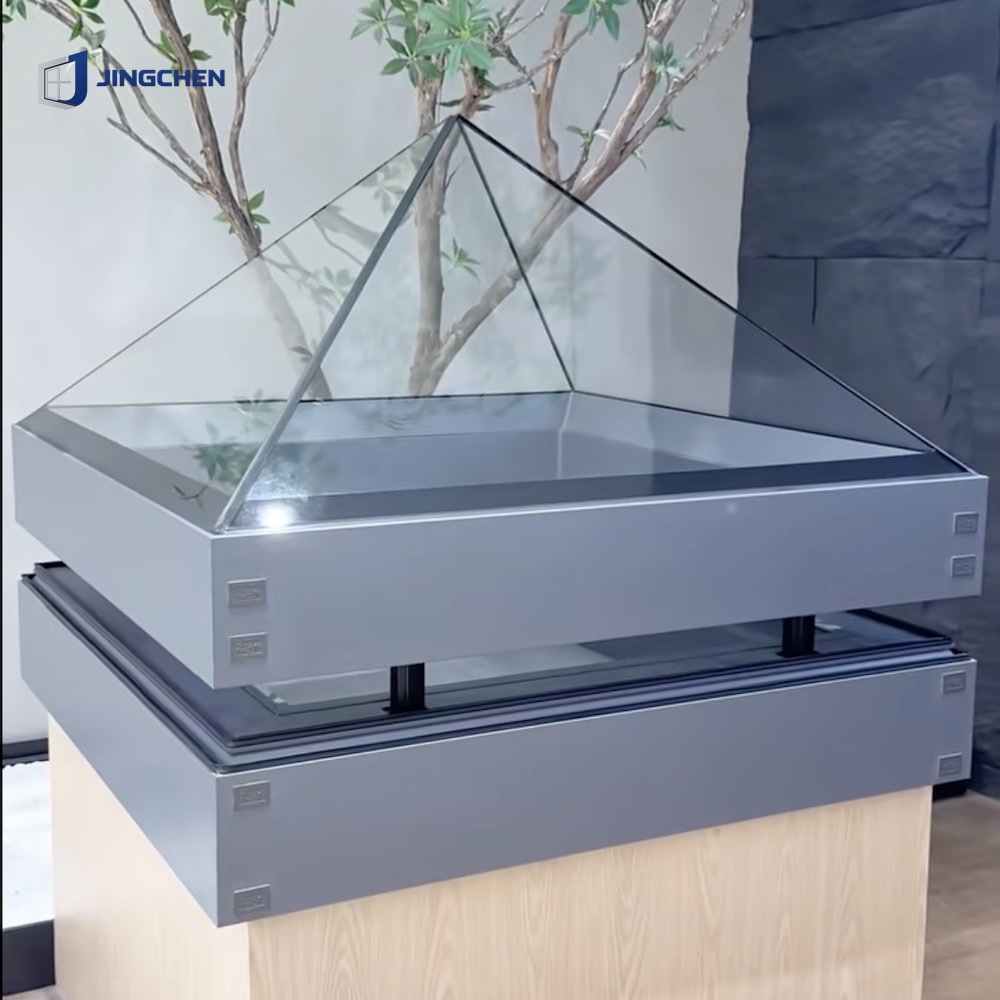 Modern Rectangle Roof Skylight Thermal Break Aluminum Alloy Double Glazed Low-E Glass Windproof ISO 9001 Certified Pitched