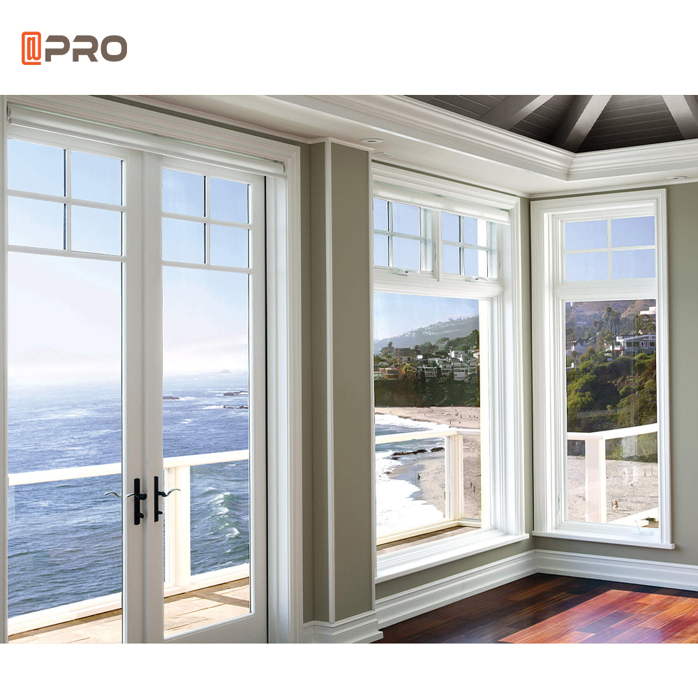 Apro American Hot Sale Exterior Modern Door Double Glazed Glass Front French Doors Aluminium French Doors