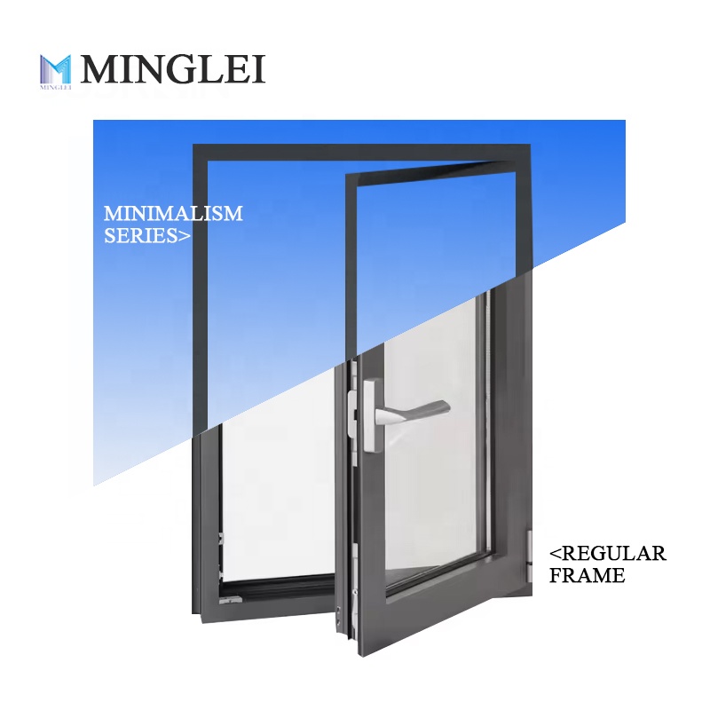 MINGLEI New Arrival Aluminum Alloy Window House Window Frame Heat Insulation Frameless Minimal Slim Frame Windows