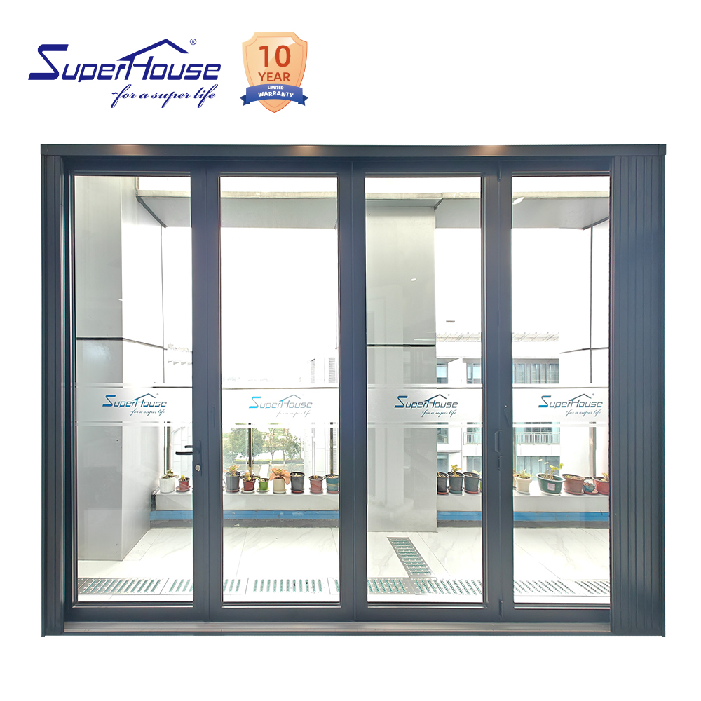Accordion Bi Fold Doors Impact Resistant Aluminium Door Double Glazed Upvc Glass Hurricane Proof Patio Folding PVC
