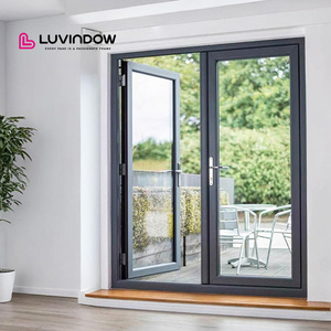 Commercial Hurricane Impact Aluminum Triple Glass French Swing Doors Patio Entrance Double Doors