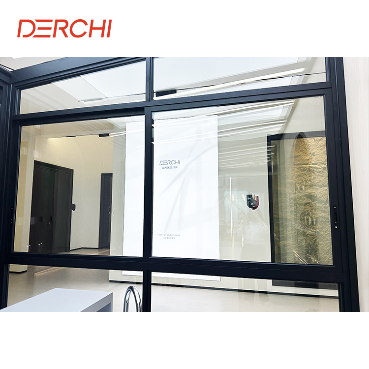 DERCHI Double Glaze Aluminum Window Aluminum Window Soundproof Design Double Glaze Sliding Windows