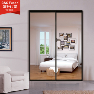 Fuson American Style Patio Doors Sliding Glass Water Proof Frameless Aluminum Sliding Door