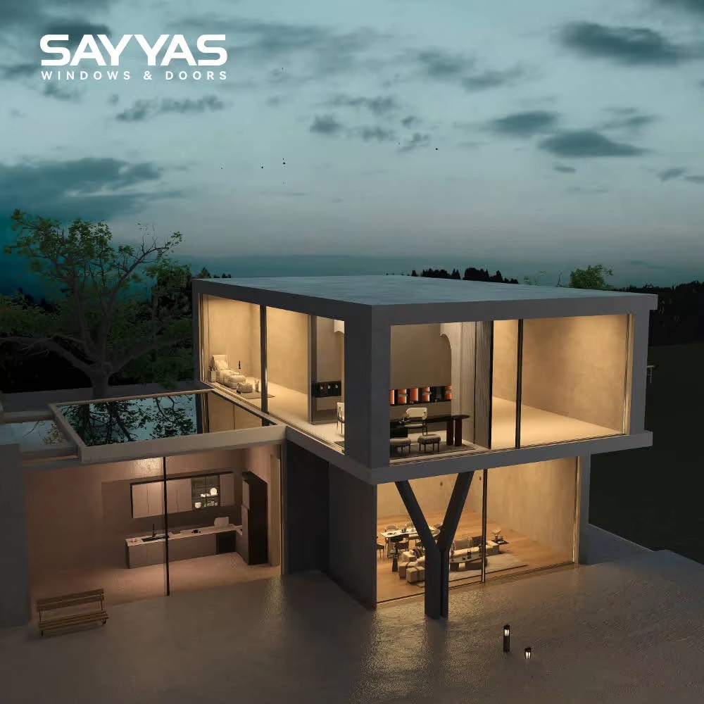 Sayyas Windows VS167 Modern Heavy Duty Thermal Break Aluminum Double Glazing Soundproof Sliding Door Manufacturer China