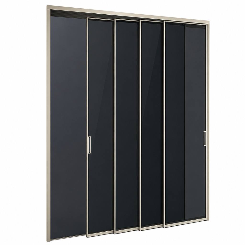 Customized Designs Black Aluminum Alloy Crittall Style Sliding Glass Door with 2x5 Grid Panels for Industrial Interior Partition