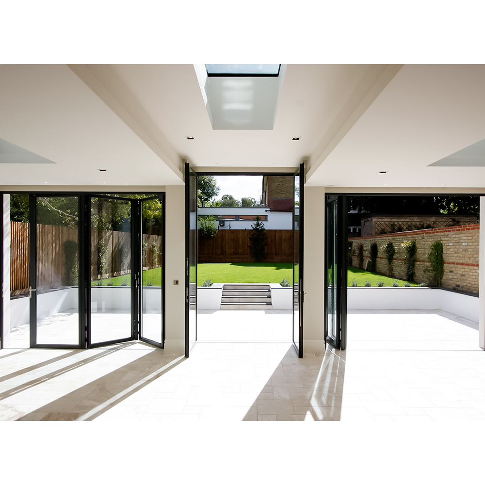 Contemporary Black Aluminum Double Swing Exterior Door with Slim Line Profile and Airtight Sealing for European Market