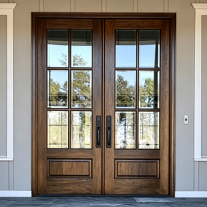 Modern Luxury Aluminum Clad Wood Casement Sound Insulated Triple Glazed Solid Timber Entry Door