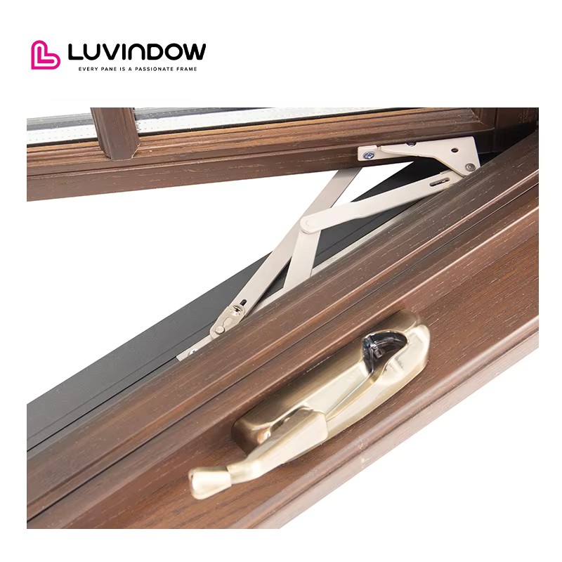 Weather Resistant Aluminum Clad Wood Windows Heat Insulated Crank Casement Windows For Home Airflow Design