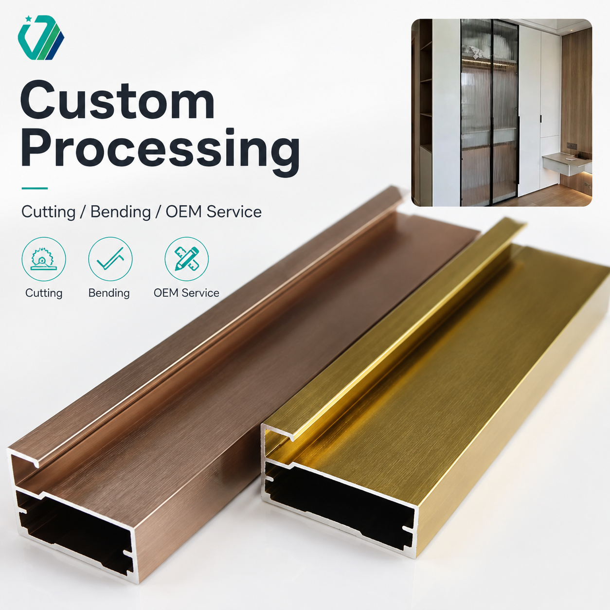 OEM 6000 Series Aluminum Extrusion Wide Frame Cabinet Door Aluminum Profile for Luxury Kitchen Furniture Glass Showcase