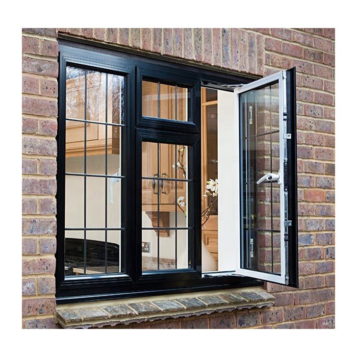 Modern Steel Aluminum French Casement Storm Windows with Anti-Burglary Heat Insulation Low-E Glass for Exterior Use