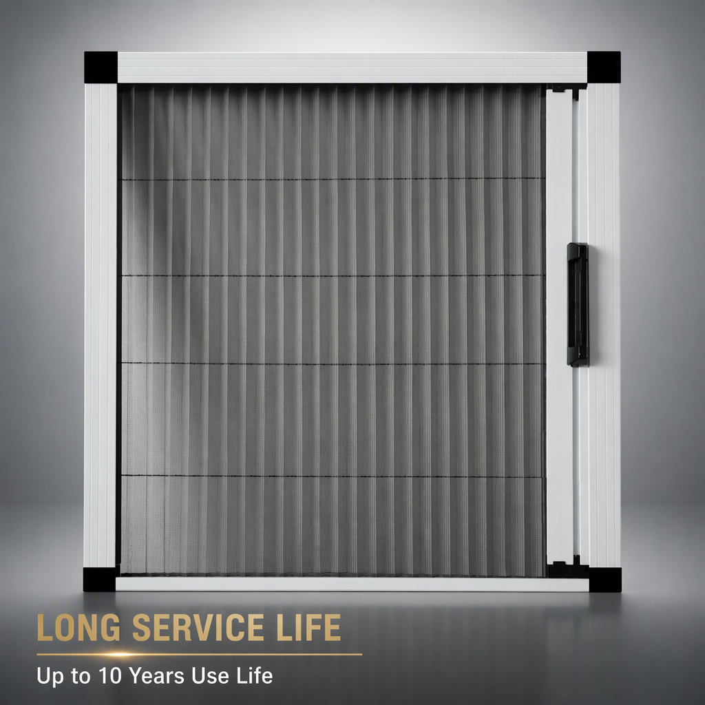 High Quality Aluminium Alloy Frame Sliding Door and windows Polyester Plisse Pleated Folded Mosquito Net Fly Screen Mesh
