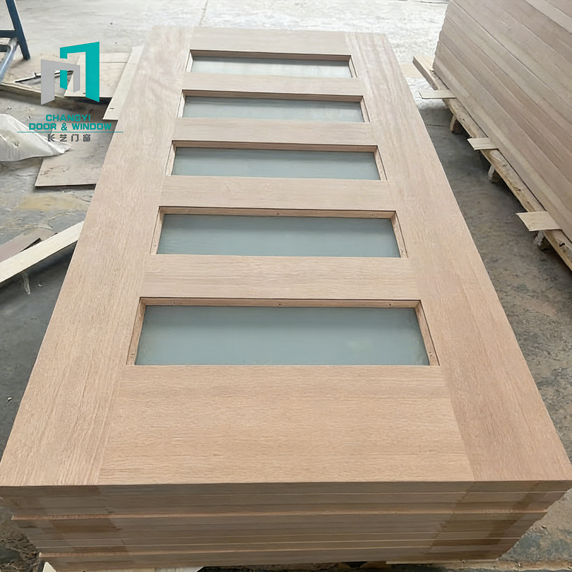 Modern Wooden Door 90 Min Fire Rated For Hotel Guest Room Smart Lock Sound Insulation Smoke Sealed Frame