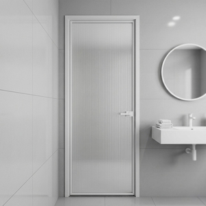 Factory Wholesale Minimalist Matte White Slim Aluminum Bathroom Door