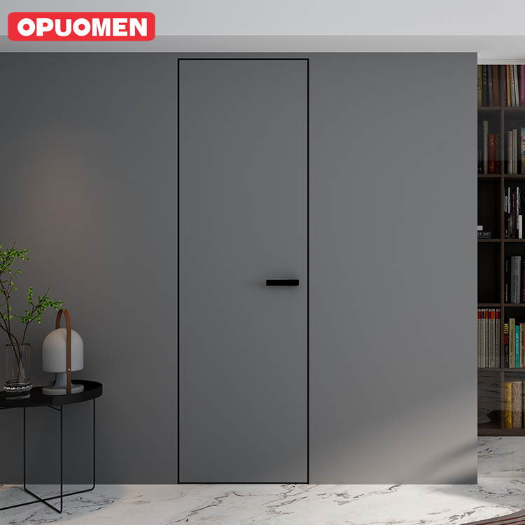 Aluminum Frame Invisible Composite Door Waterproof Soundproof Minimalist Interior Living Room Doors Finished