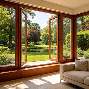 Factory Price Aluminum Wood Composite Casement Window High Performance Double Glazed Outswing Wood Window Manufacturer