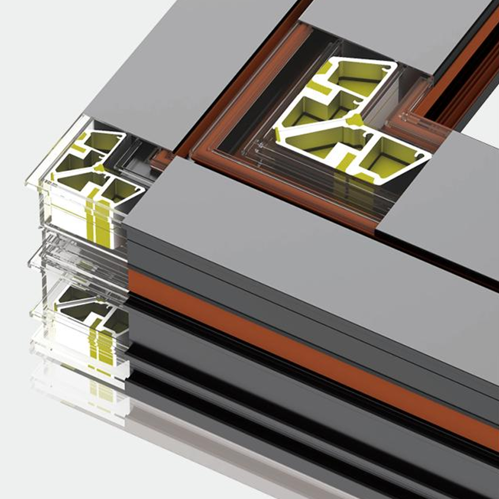 Modern Flush Aluminum Alloy Casement Window Powder Coated Double Tempered Glass Swing Energy Star Qualified Factory Villa Hotel