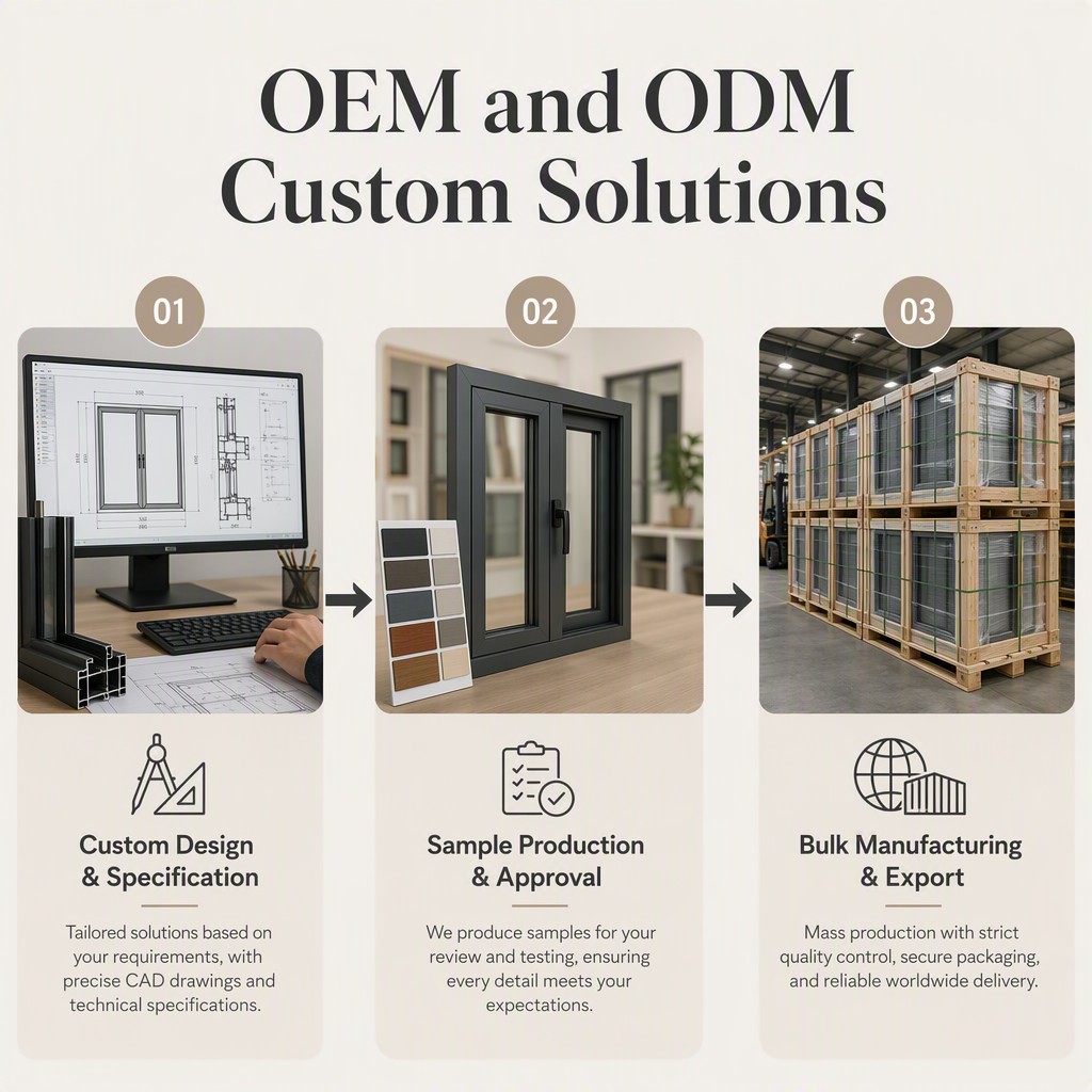 Verified High Quality Custom Inward Open Double Aluminum Casement Door with Fiberglass Anti-Mosquito Screen and Frosted Glass